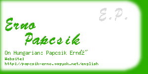 erno papcsik business card